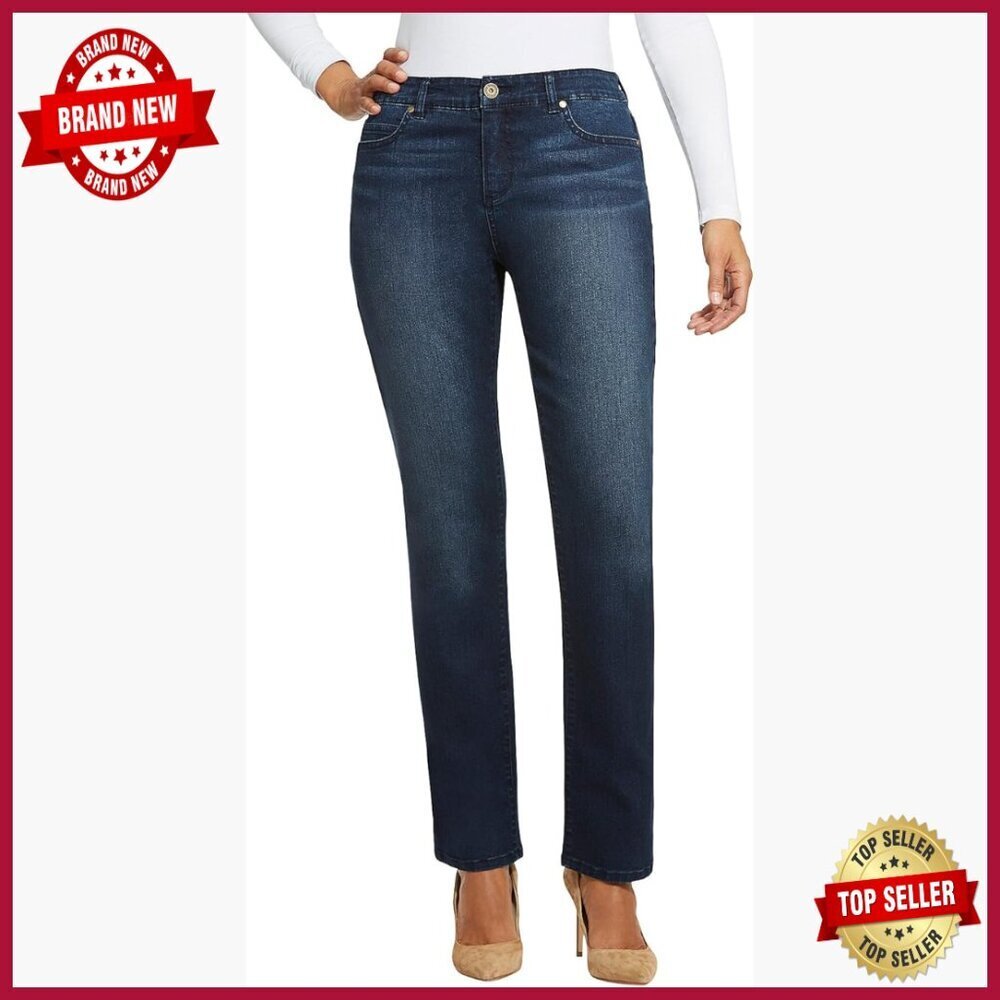 Petite High Rise Straight Leg Jeans, 5 Pocket Design, Regular Fit